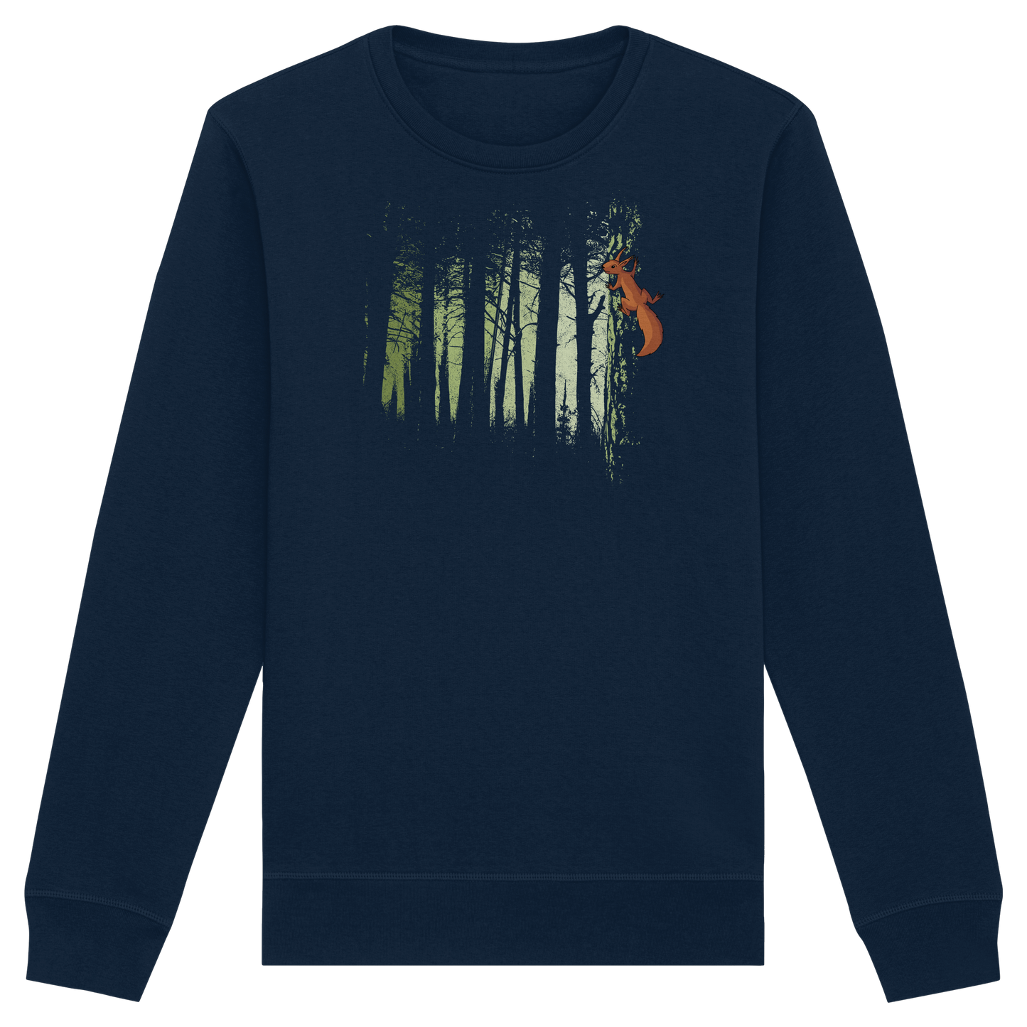 Eichhörnchen im Zwielicht-Wald - Organic Basic Unisex Sweatshirt