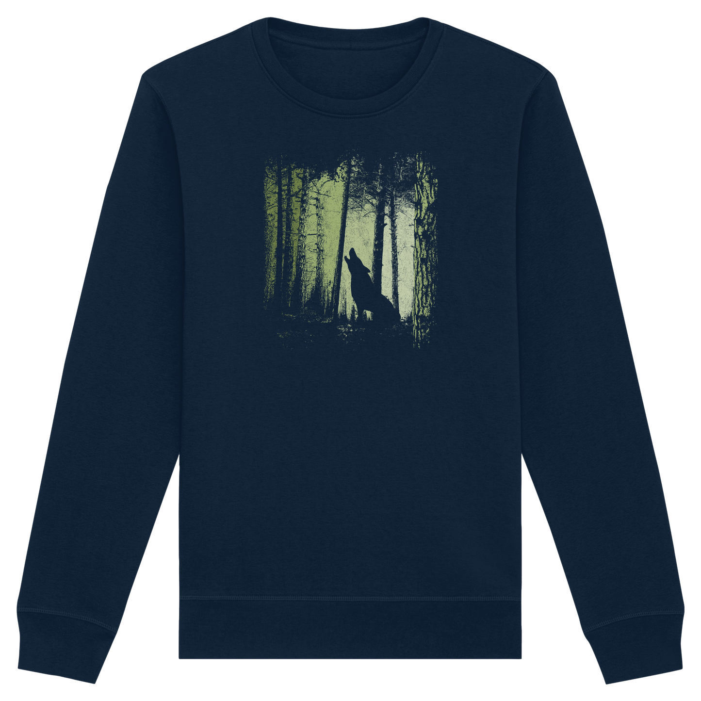 Einsamer Wolf im Zwielicht Wald  - Organic Basic Unisex Sweatshirt