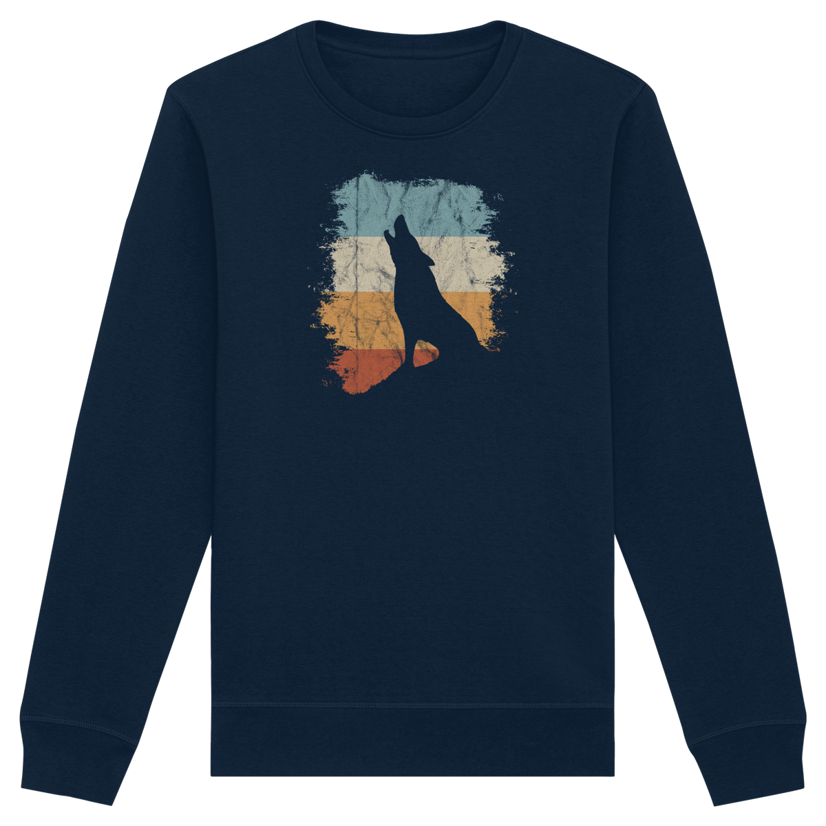 Retro Style lässig heulender Wolf  - Organic Basic Unisex Sweatshirt