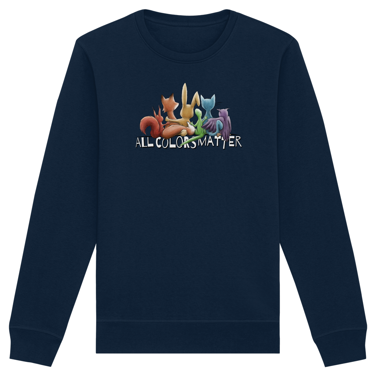 All Colors Matter! Regenbogen Tiere für Vielfalt - Organic Basic Unisex Sweatshirt