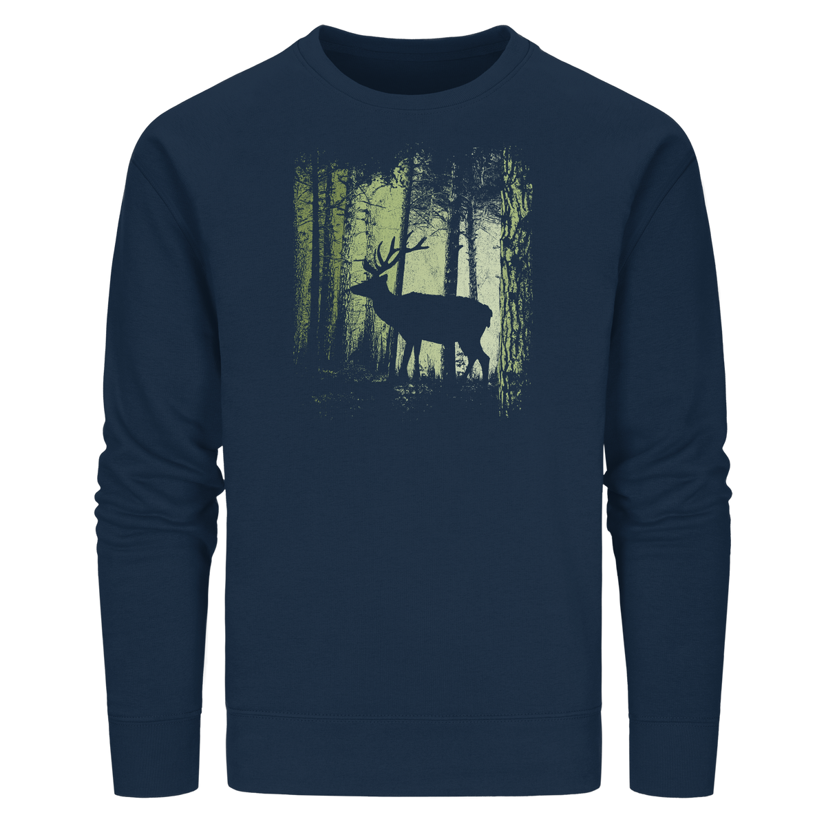 Hirsch im Zwielicht Wald - Organic Basic Unisex Sweatshirt
