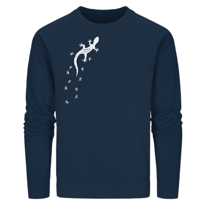 Gecko Eidechse Silhouette hell - Organic Basic Unisex Sweatshirt