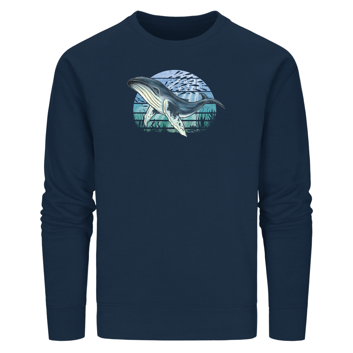 Retro Unterwasser Buckelwal - Organic Basic Unisex Sweatshirt