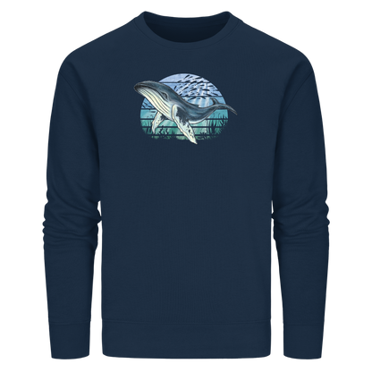 Retro Unterwasser Buckelwal - Organic Basic Unisex Sweatshirt