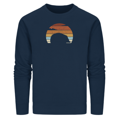 Retro Igel Silhouette im Sonnenuntergang - Organic Basic Unisex Sweatshirt