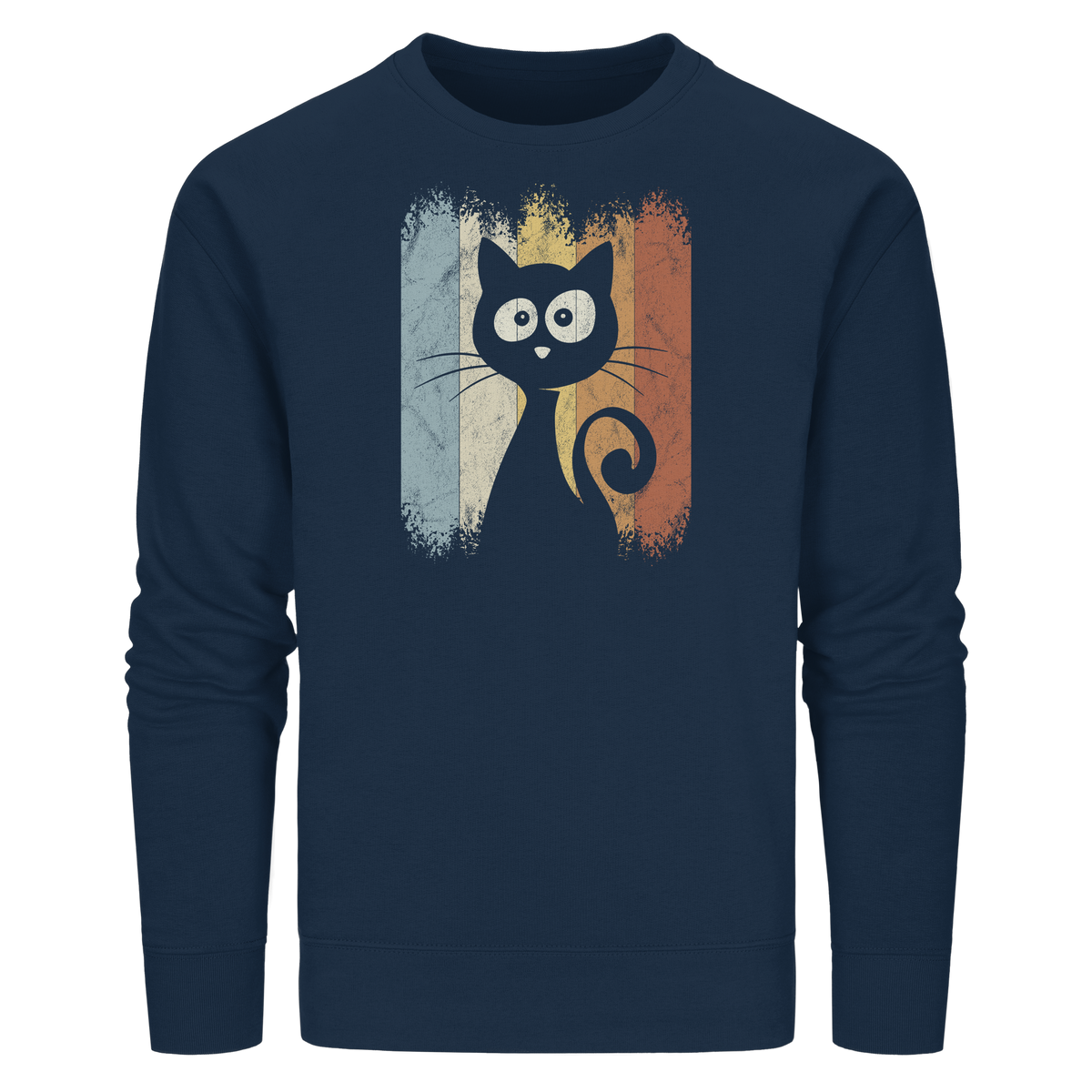 Retro Katze Silhouette - Organic Basic Unisex Sweatshirt