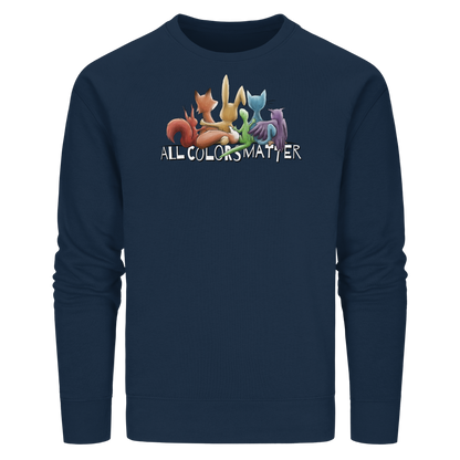 All Colors Matter! Regenbogen Tiere für Vielfalt - Organic Basic Unisex Sweatshirt