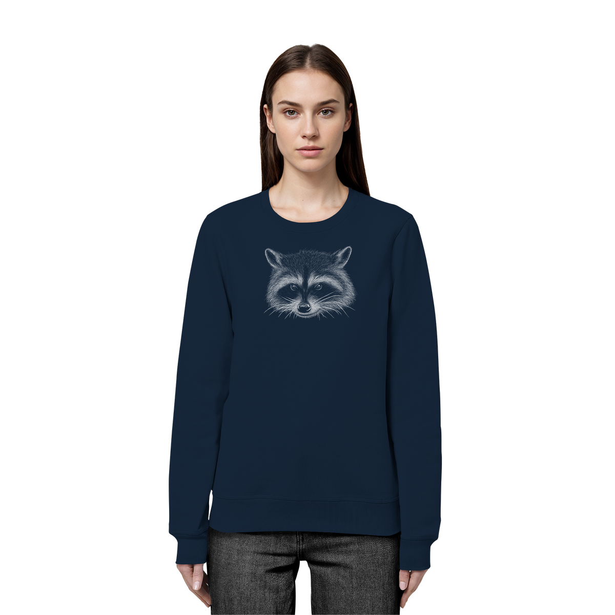 Waschbär Illustration Kritzelkunst - Organic Basic Unisex Sweatshirt