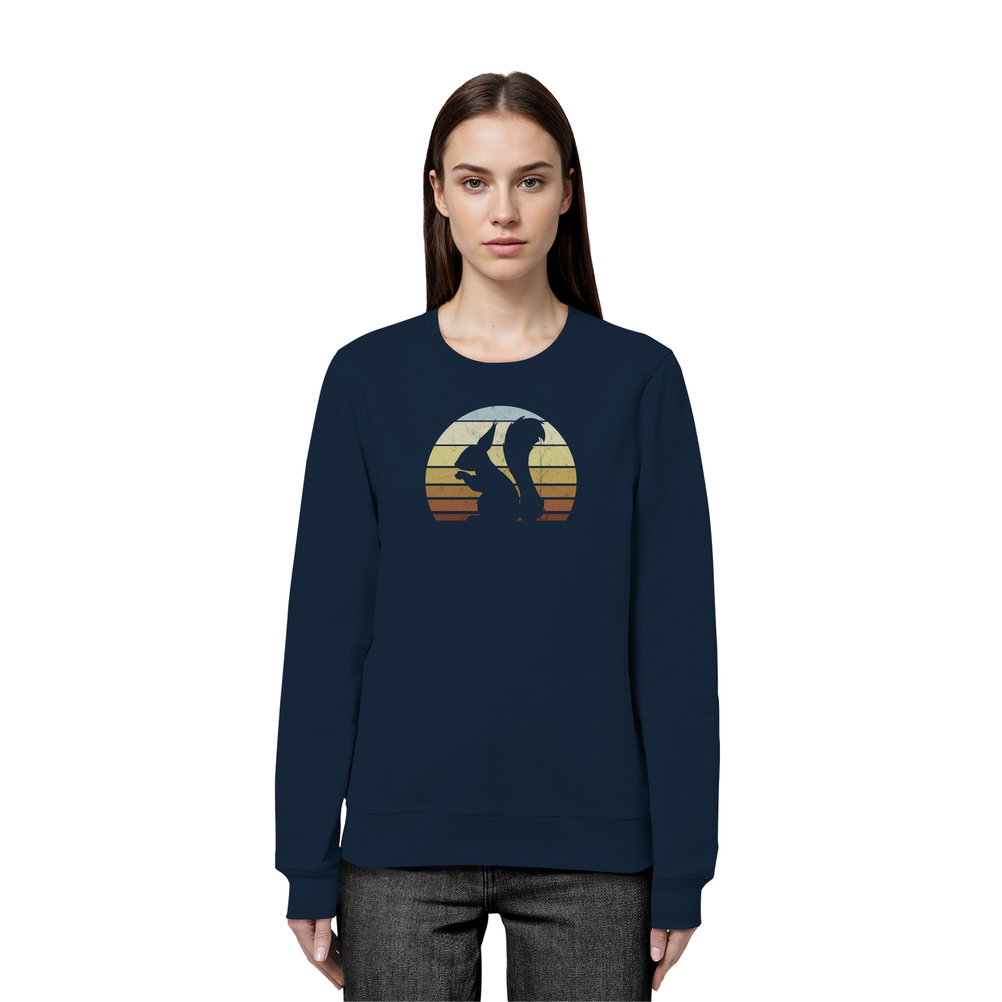 Retro Eichhörnchen Silhouette - Organic Basic Unisex Sweatshirt