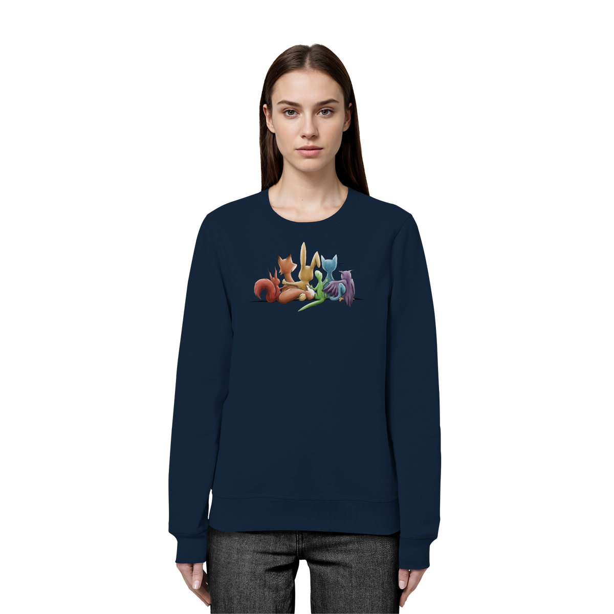 Regenbogen Tiere für Freundschaft, Toleranz und Vielfalt - Organic Basic Unisex Sweatshirt
