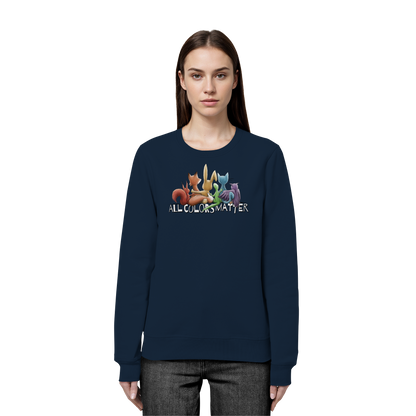 All Colors Matter! Regenbogen Tiere für Vielfalt - Organic Basic Unisex Sweatshirt