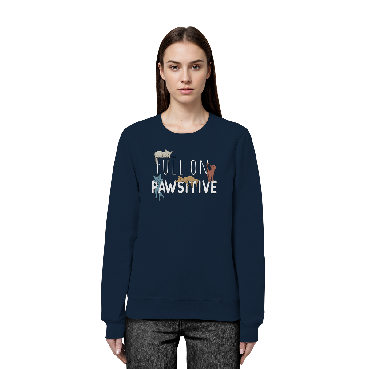 Full On Pawsitive! Gechillte Katzen - Organic Basic Unisex Sweatshirt