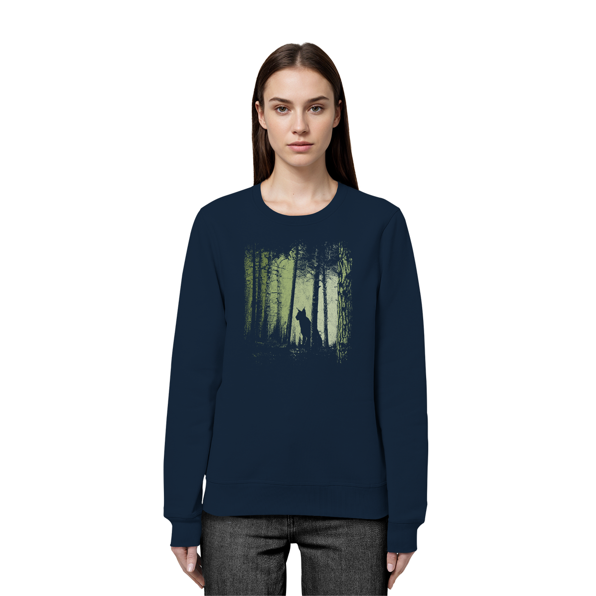 Luchs Wildkatze im Zwielicht Wald - Organic Basic Unisex Sweatshirt
