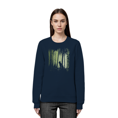 Luchs Wildkatze im Zwielicht Wald - Organic Basic Unisex Sweatshirt