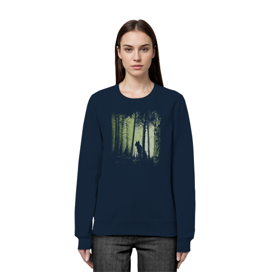 Luchs Wildkatze im Zwielicht Wald - Organic Basic Unisex Sweatshirt