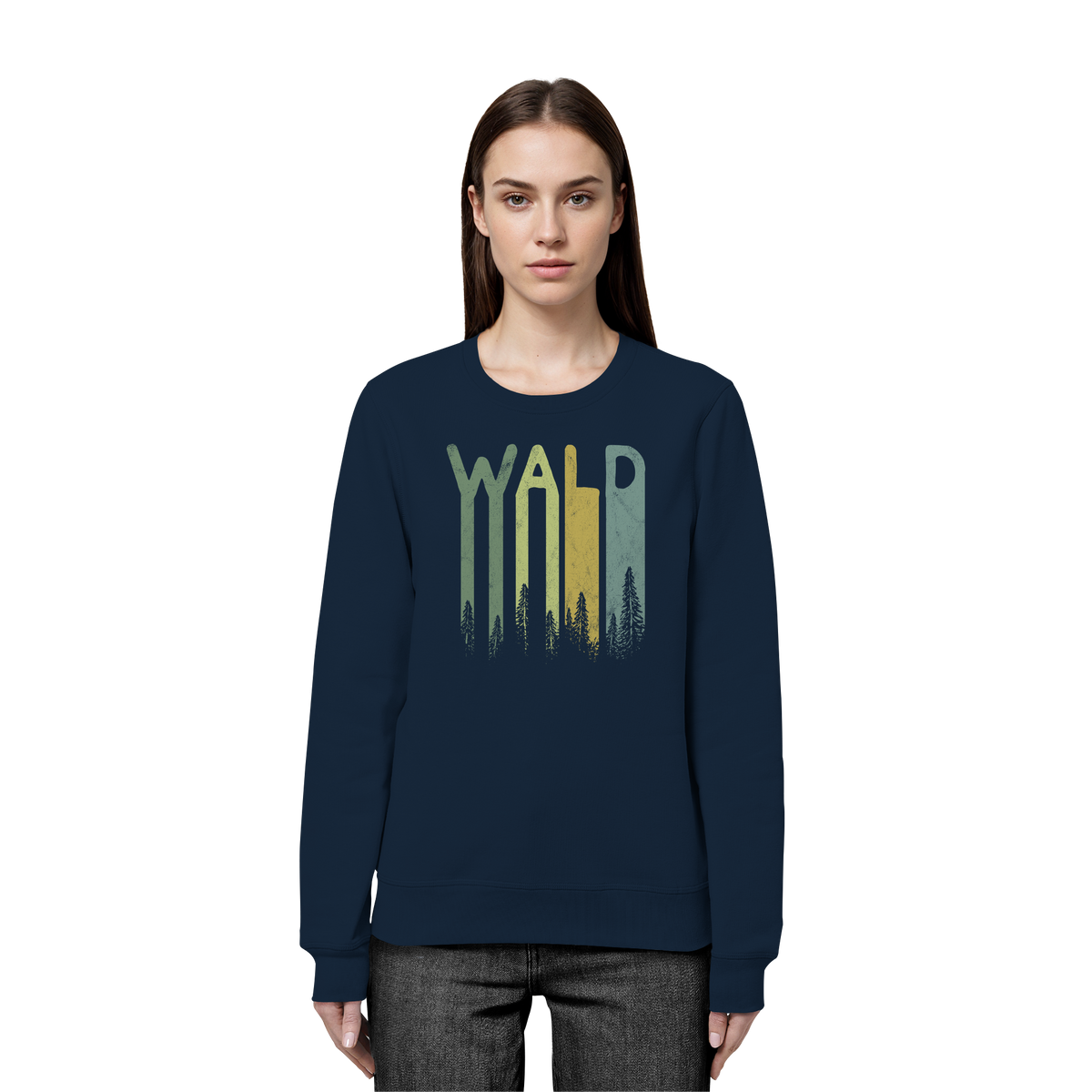 Wald Retro Forst Schriftzug - Organic Basic Unisex Sweatshirt