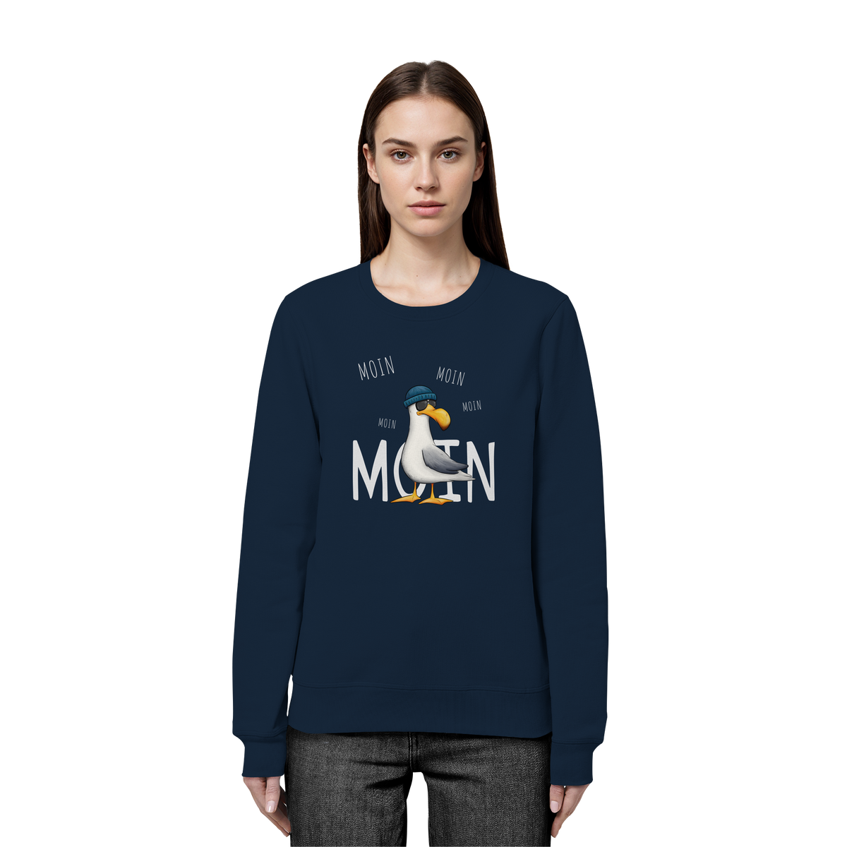 Moin Moin Lässige Hipster Möwe  - Organic Basic Unisex Sweatshirt