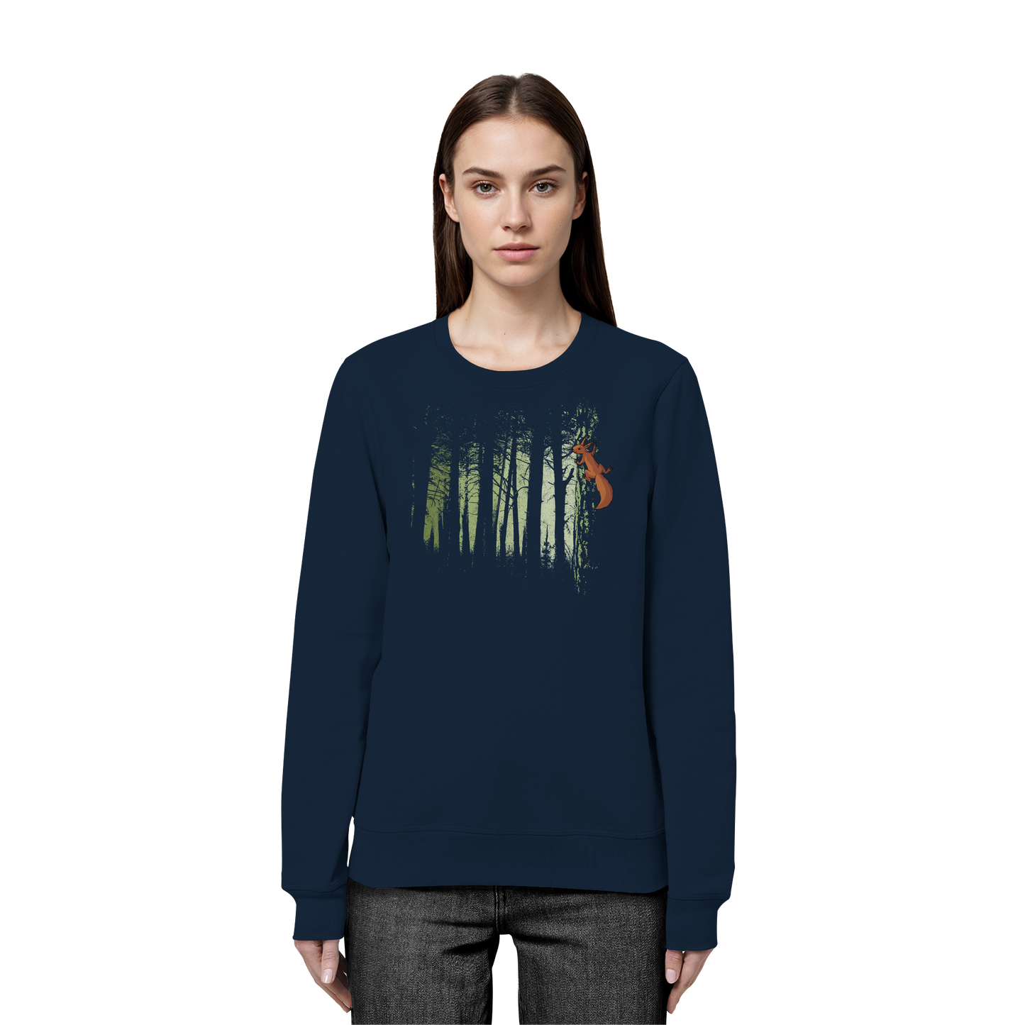 Eichhörnchen im Zwielicht-Wald - Organic Basic Unisex Sweatshirt