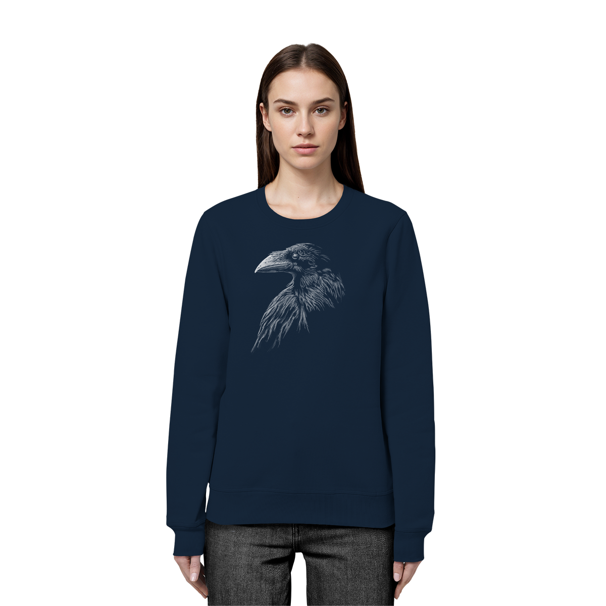 Kritzelkunst Rabe Krähe - Organic Basic Unisex Sweatshirt