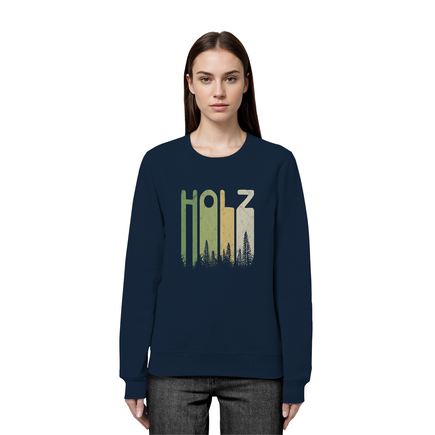 Holz Retro Wald Schriftzug - Organic Basic Unisex Sweatshirt