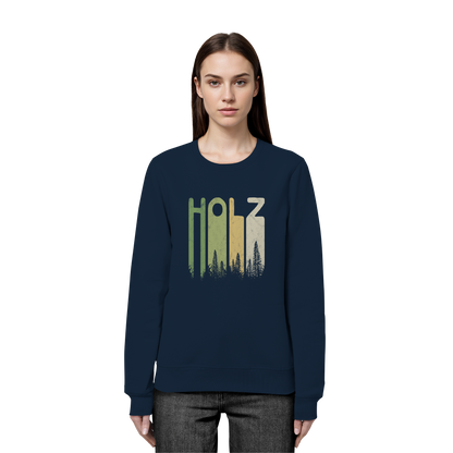 Holz Retro Wald Schriftzug - Organic Basic Unisex Sweatshirt