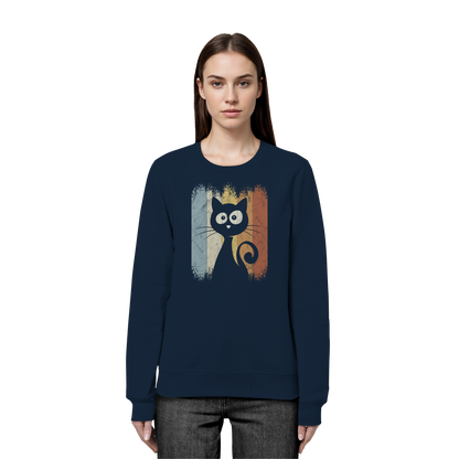 Retro Katze Silhouette - Organic Basic Unisex Sweatshirt