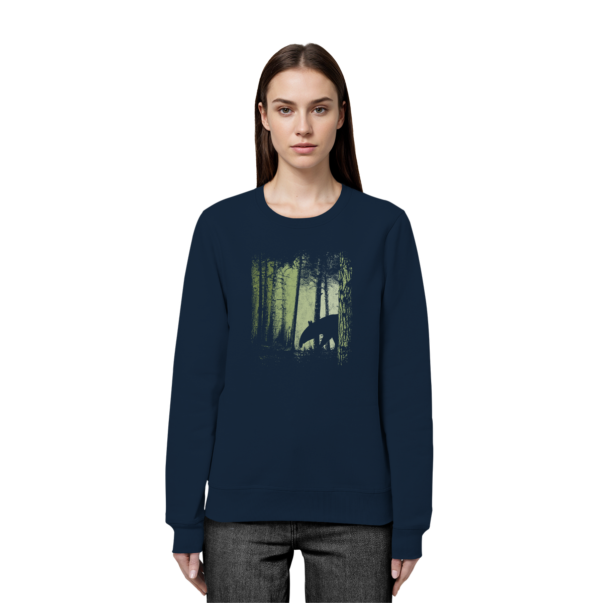 Lässiger Tapir im Zwielicht Wald - Organic Basic Unisex Sweatshirt