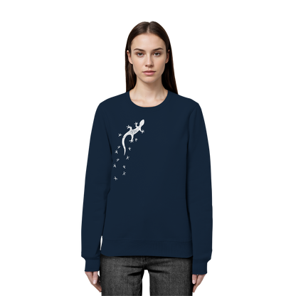 Gecko Eidechse Silhouette hell - Organic Basic Unisex Sweatshirt