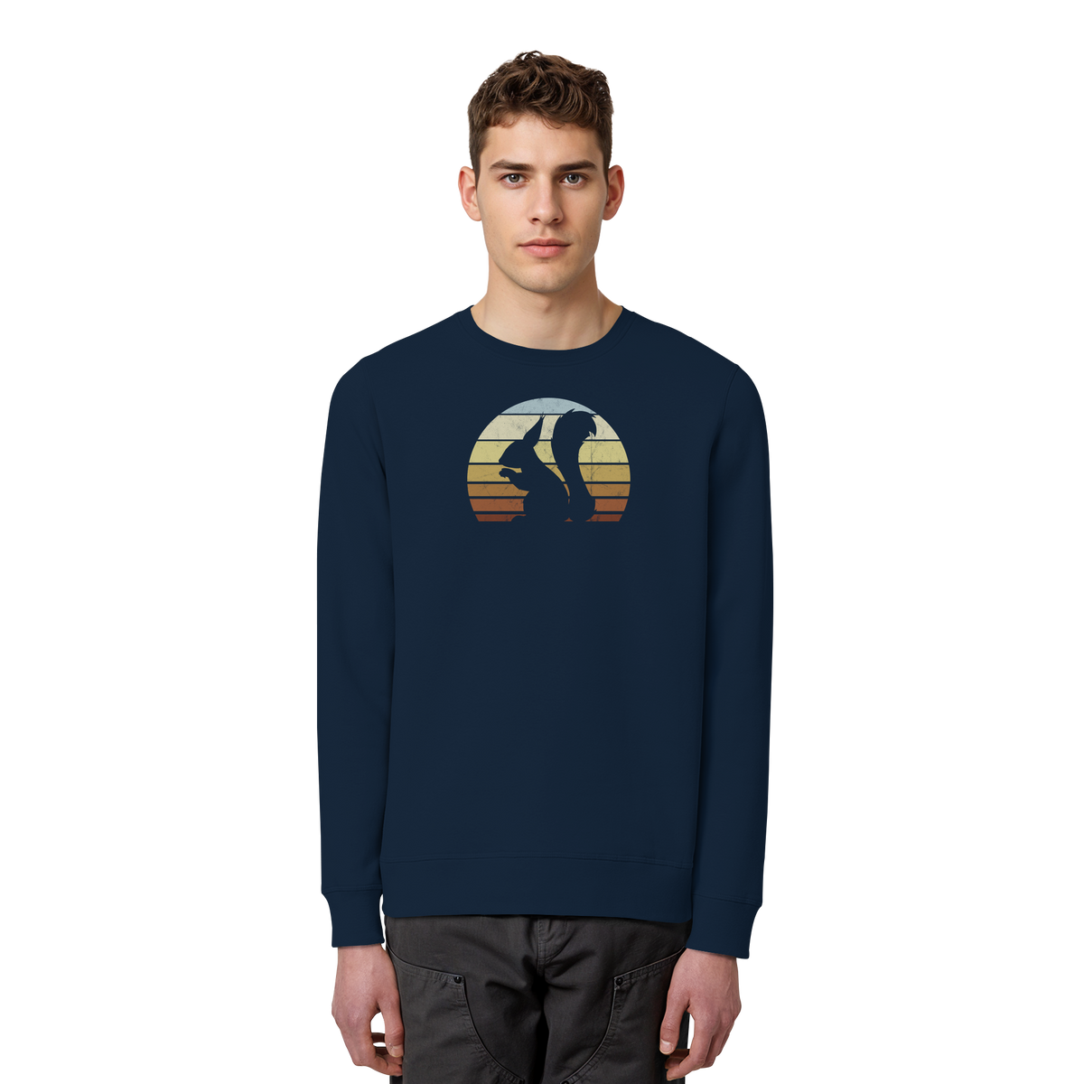 Retro Eichhörnchen Silhouette - Organic Basic Unisex Sweatshirt