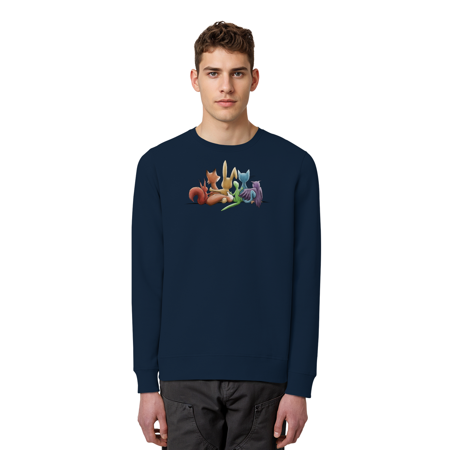 Regenbogen Tiere für Freundschaft, Toleranz und Vielfalt - Organic Basic Unisex Sweatshirt