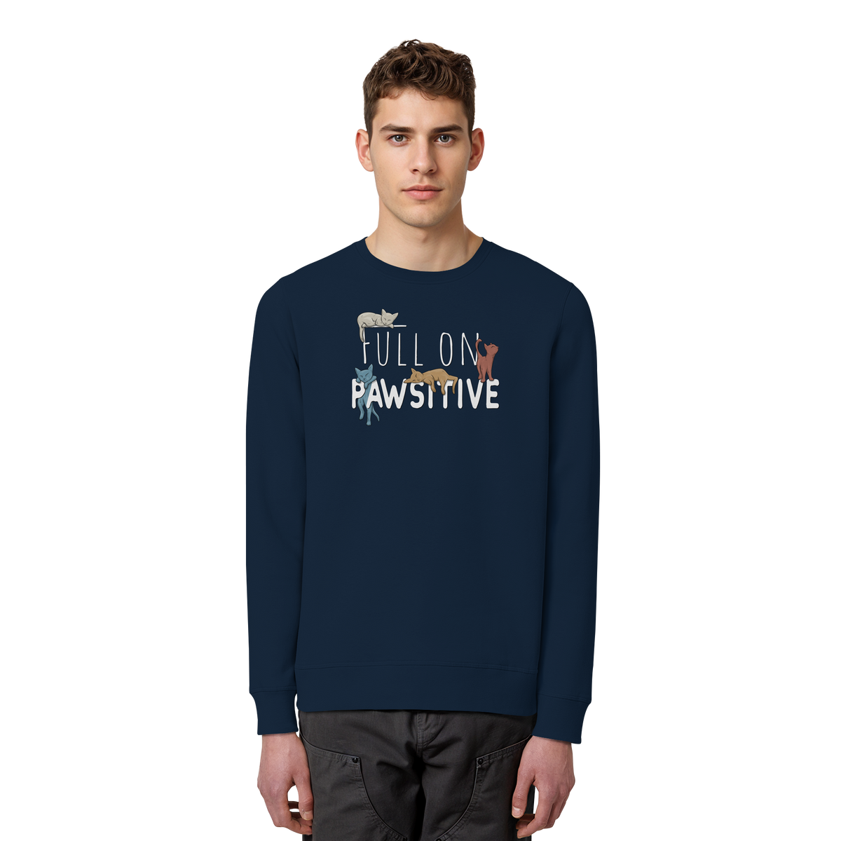 Full On Pawsitive! Gechillte Katzen - Organic Basic Unisex Sweatshirt