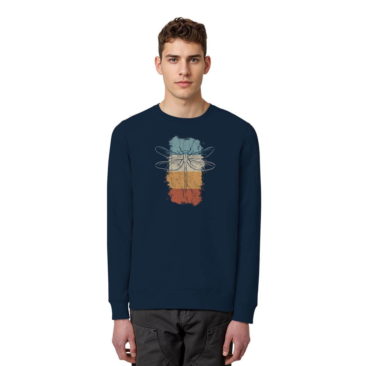 Retro Kunst Libelle | Vintage Dragonfly - Organic Basic Unisex Sweatshirt