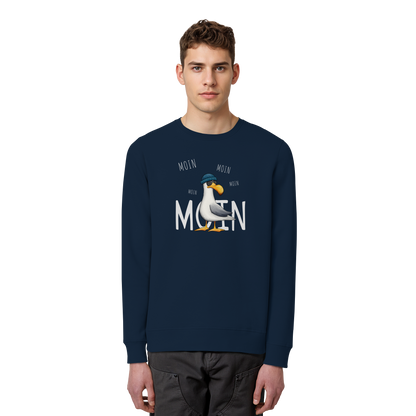 Moin Moin Lässige Hipster Möwe  - Organic Basic Unisex Sweatshirt