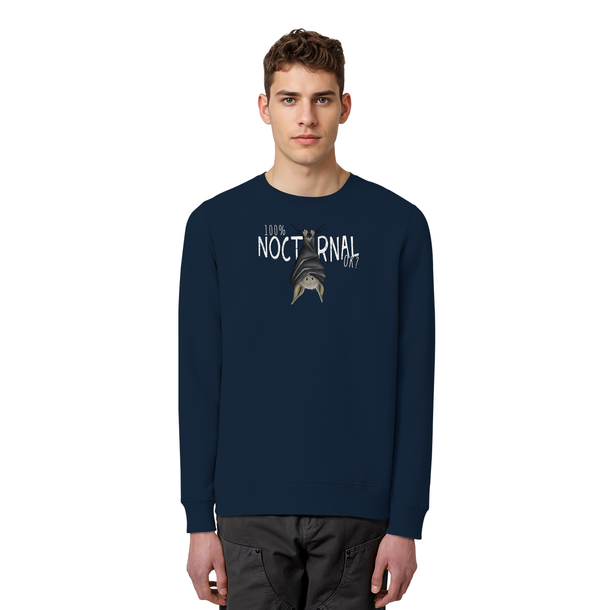 100% nachtaktive Fledermaus - Organic Basic Unisex Sweatshirt