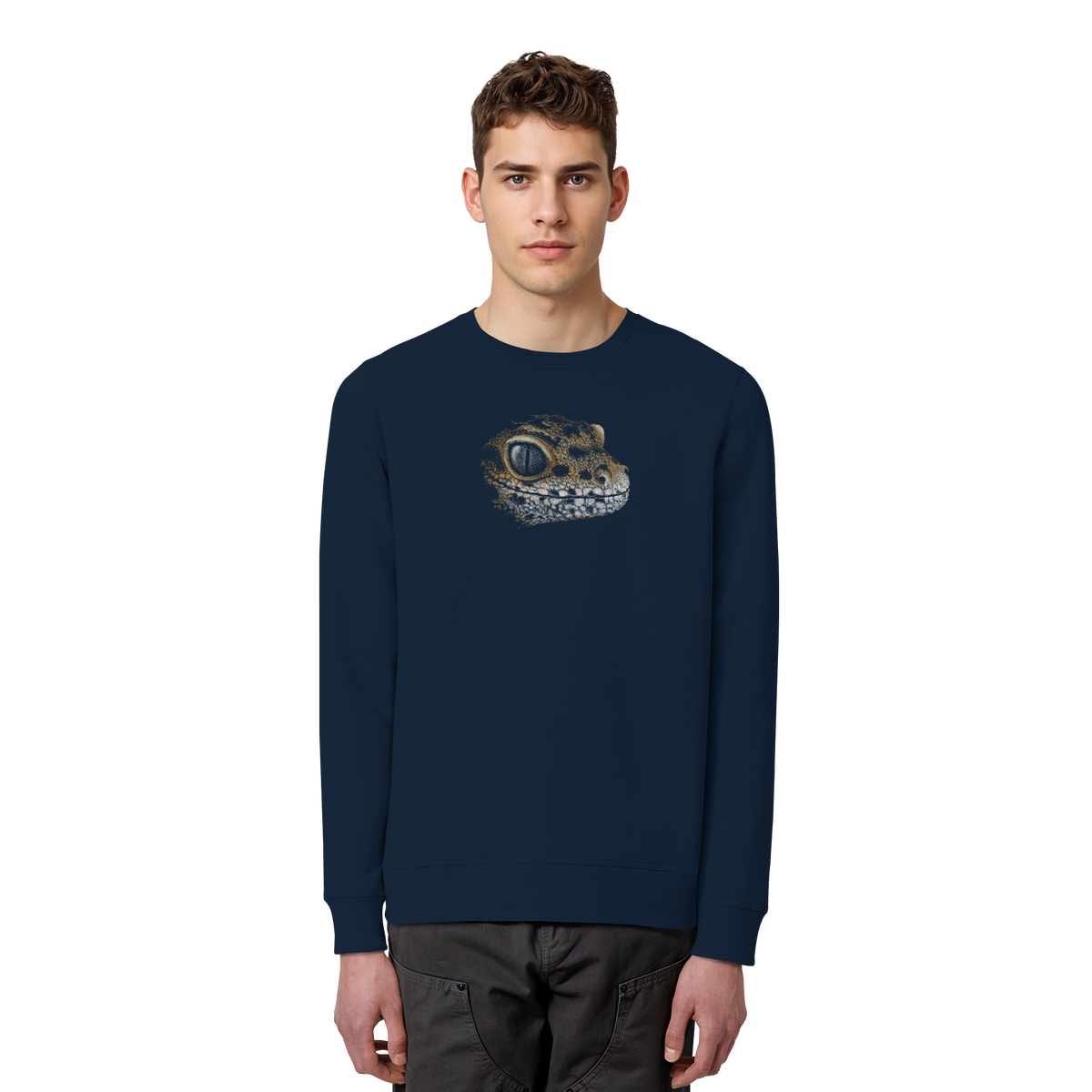 Leopard Gecko Skizze Kritzelkunst - Organic Basic Unisex Sweatshirt