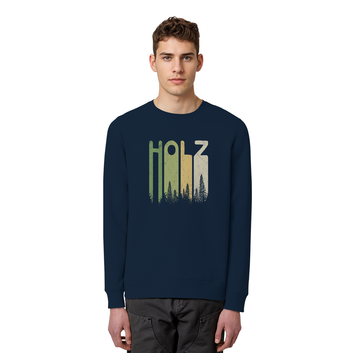 Holz Retro Wald Schriftzug - Organic Basic Unisex Sweatshirt