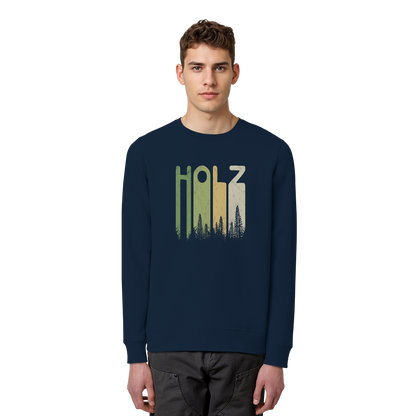 Holz Retro Wald Schriftzug - Organic Basic Unisex Sweatshirt