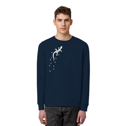 Gecko Eidechse Silhouette hell - Organic Basic Unisex Sweatshirt