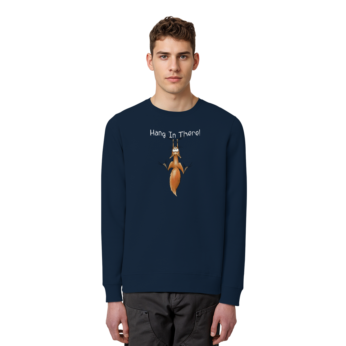 Hang In There | Lässiges Eichhörnchen - Organic Basic Unisex Sweatshirt