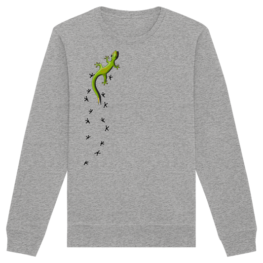 Kletternder Gecko mit Spuren - Organic Basic Unisex Sweatshirt