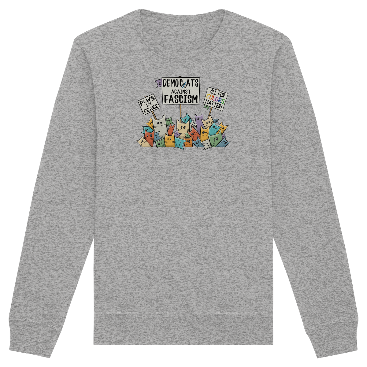 Demo-Katzen gegen Faschismus und für Vielfalt - Organic Basic Unisex Sweatshirt