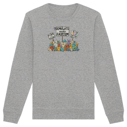 Demo-Katzen gegen Faschismus und für Vielfalt - Organic Basic Unisex Sweatshirt
