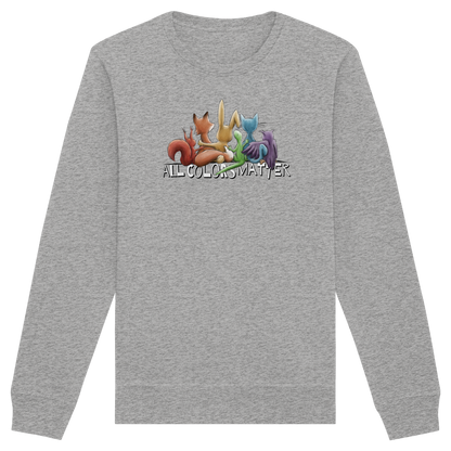 All Colors Matter! Regenbogen Tiere für Vielfalt - Organic Basic Unisex Sweatshirt