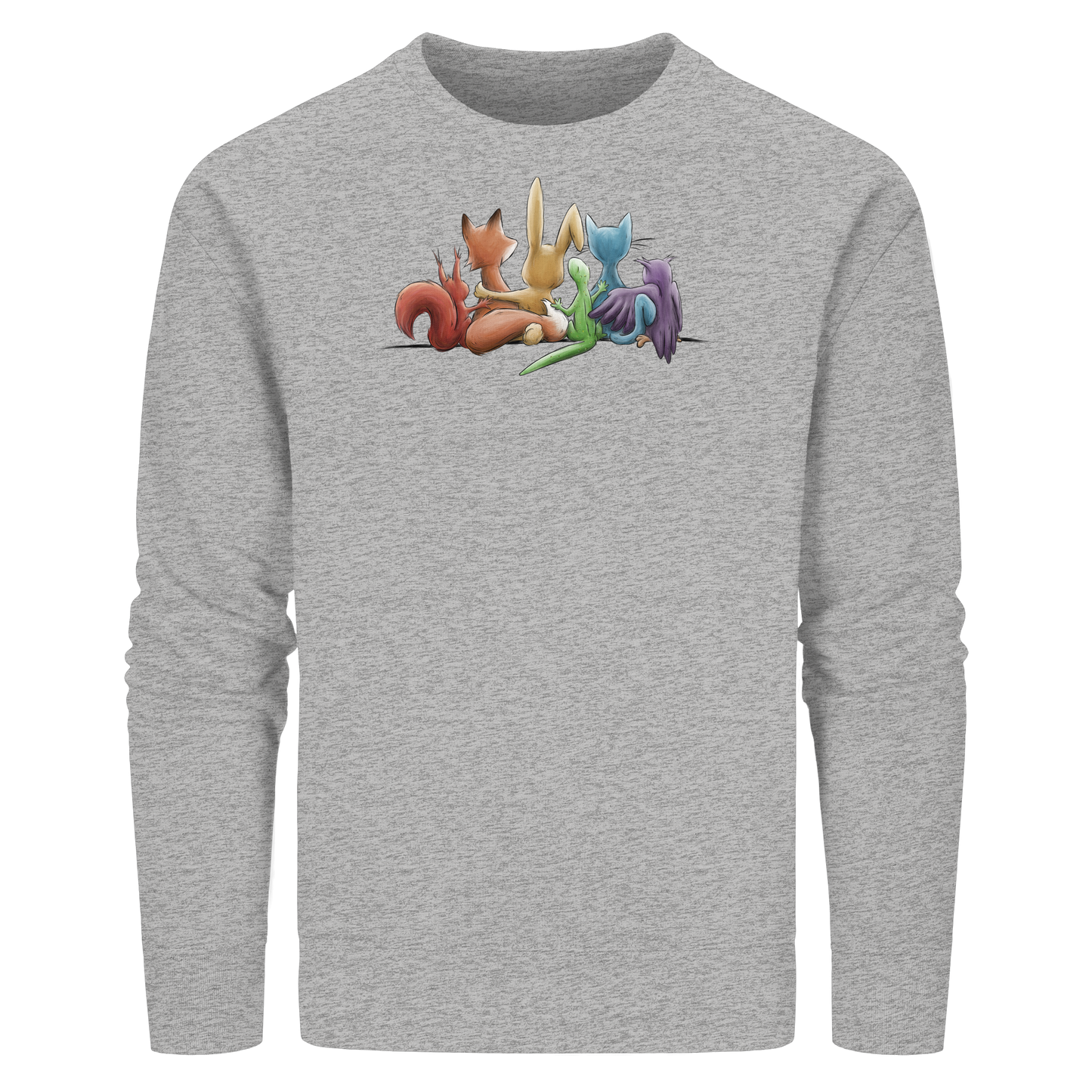Regenbogen Tiere für Freundschaft, Toleranz und Vielfalt - Organic Basic Unisex Sweatshirt