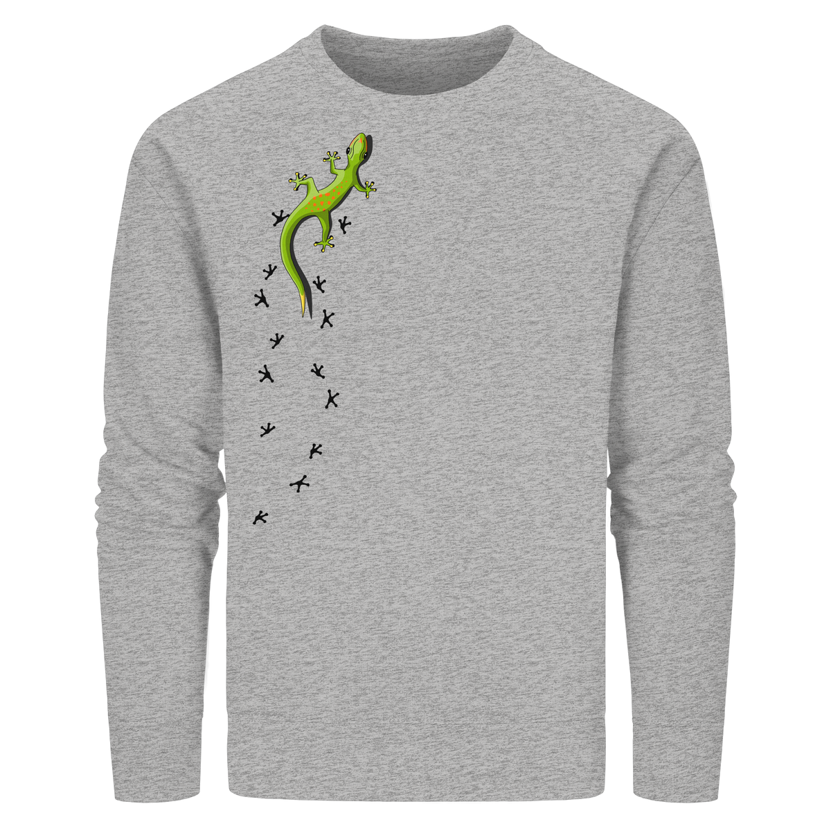 Kletternder Gecko mit Spuren - Organic Basic Unisex Sweatshirt