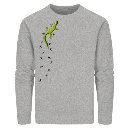 Kletternder Gecko mit Spuren - Organic Basic Unisex Sweatshirt