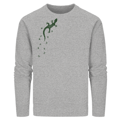 Gecko Eidechse Silhouette dunkel - Organic Basic Unisex Sweatshirt