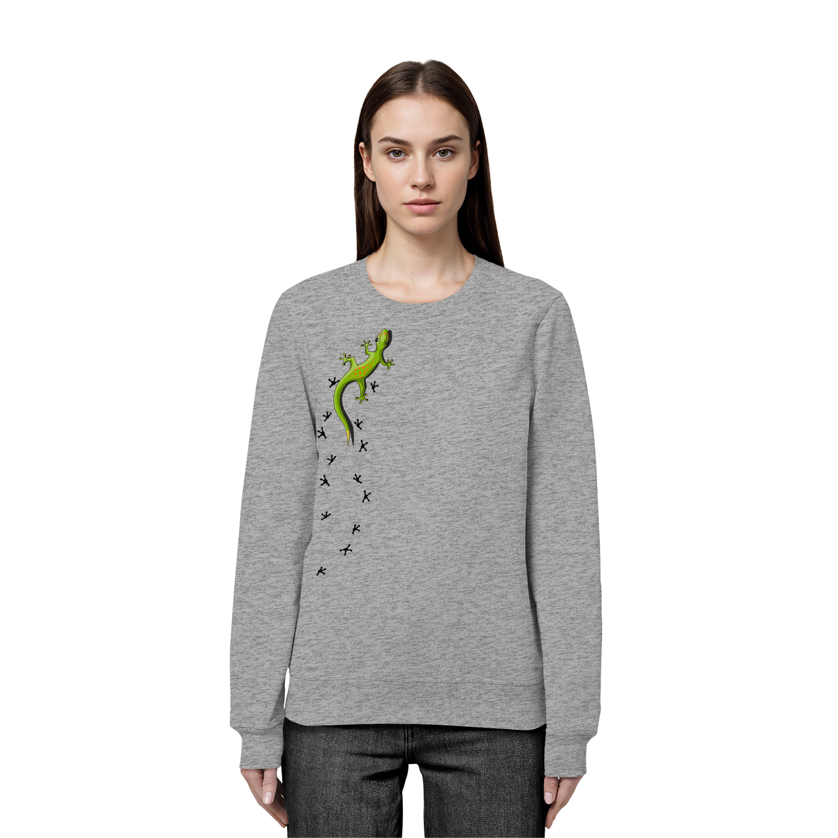 Kletternder Gecko mit Spuren - Organic Basic Unisex Sweatshirt