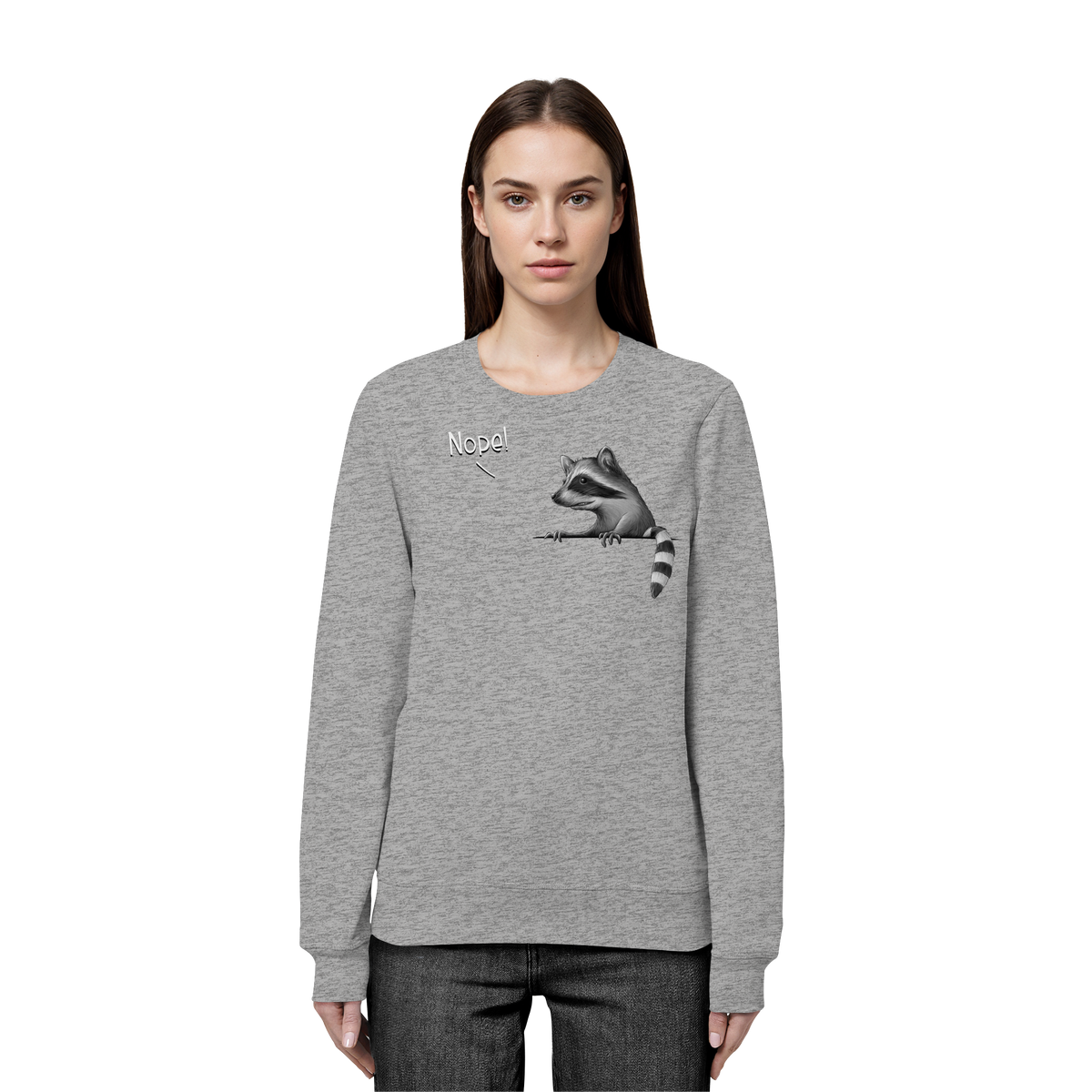 Nope! Frecher verwegener Waschbär - Organic Basic Unisex Sweatshirt
