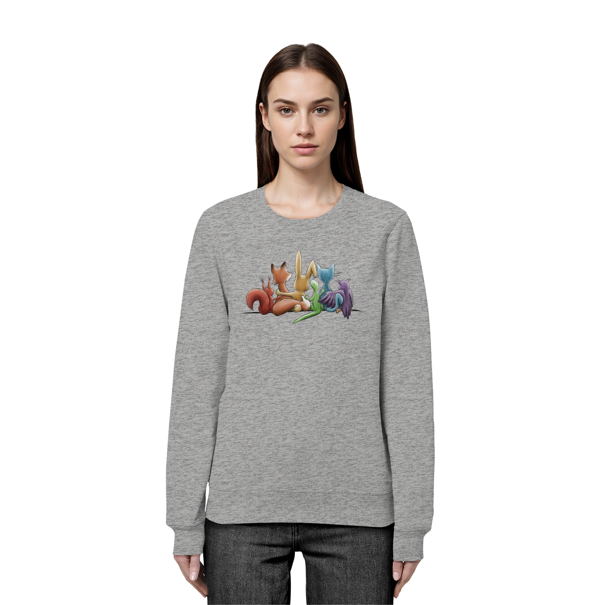 Regenbogen Tiere für Freundschaft, Toleranz und Vielfalt - Organic Basic Unisex Sweatshirt